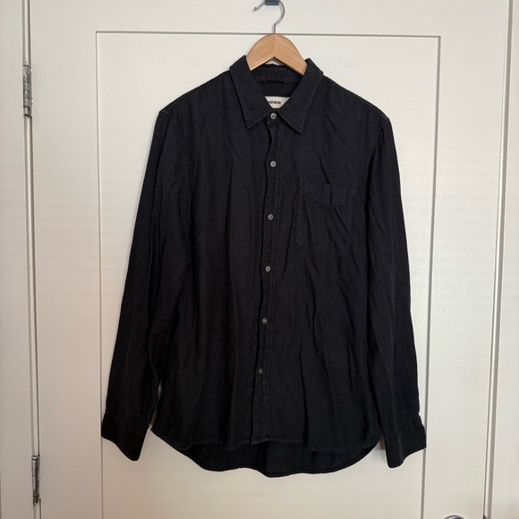 Buck Mason Shirt Mens Sz M Black Button Up Long Sleeve Soft Cotton